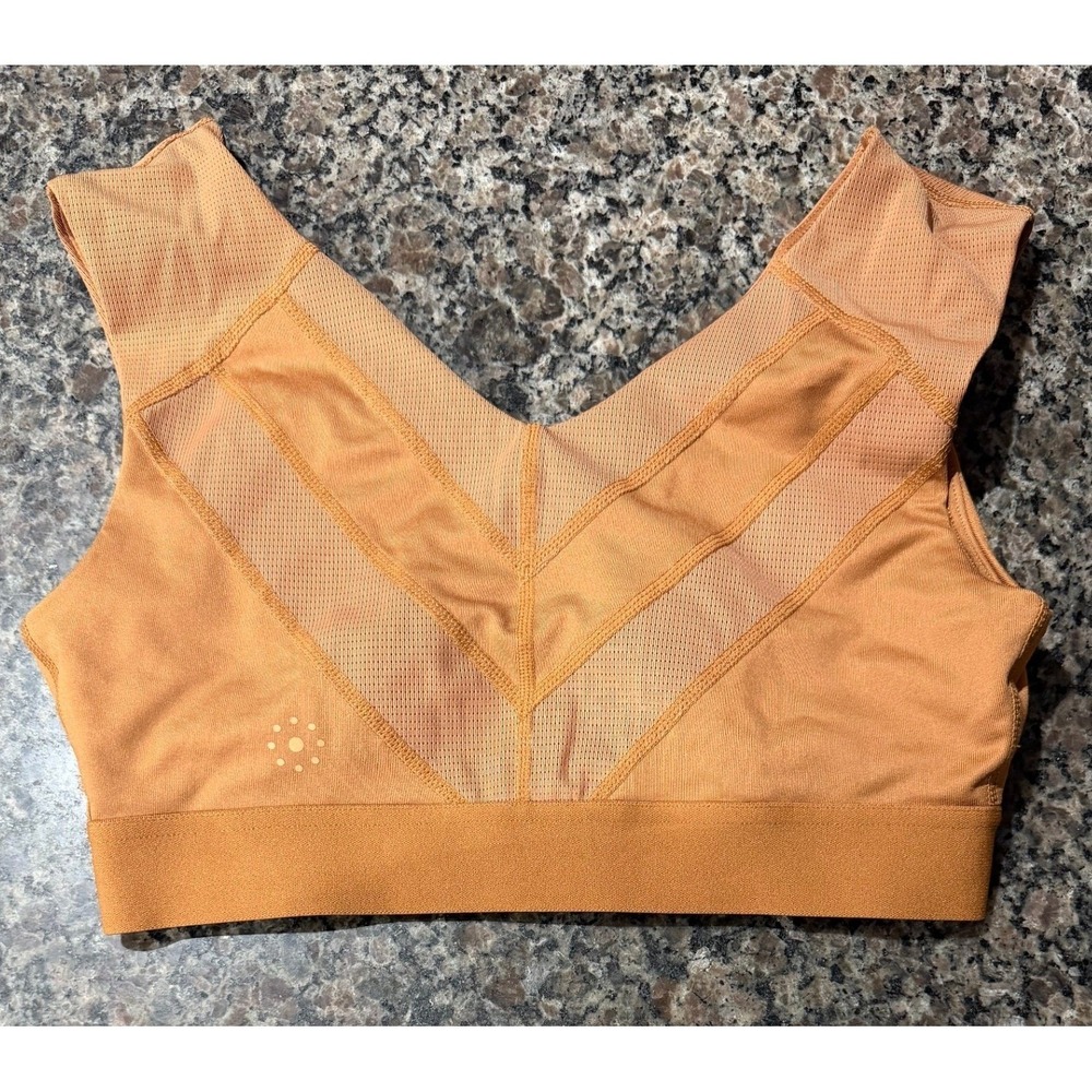 Copper Life Tommie Copper Zip Front Sports Bra Orange Copper Znergy Medium